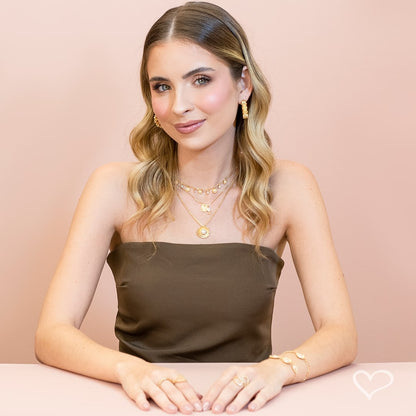Anel Aimee Duas Gotas Zircônias Folheado a Ouro 18k