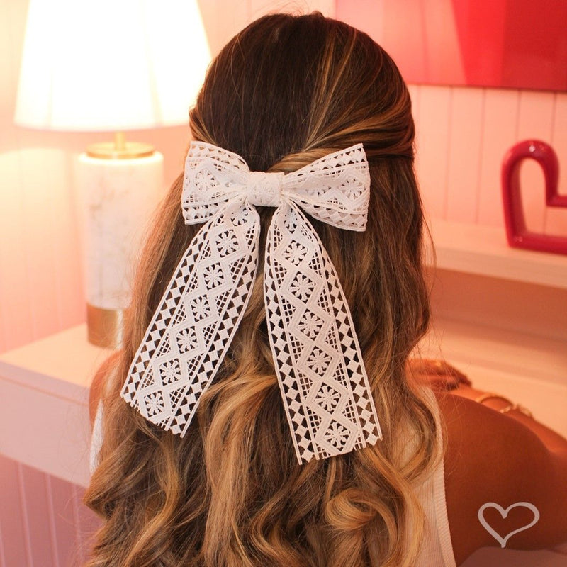 Laço de Cabelo Lia Guipir Branco