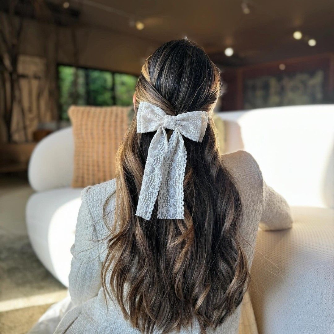 Laço de Cabelo Lia Guipir Branco