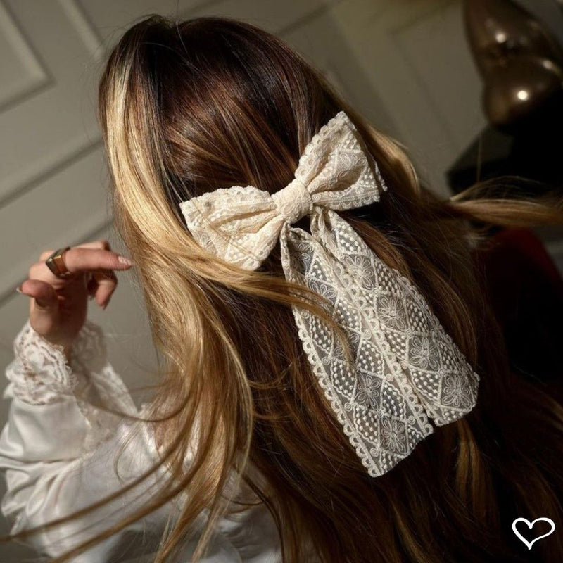 Laço de Cabelo Bia Renda Nude