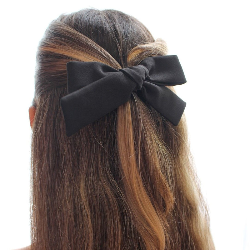 Kit de Laços de Cabelo Preto e Branco Crepe Piuka