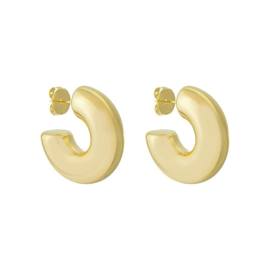 Brinco de Argola Tubo P Ariel Folheado a Ouro 18k