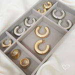 Brinco de Argola Tubo M Ariel Folheado em Ródio Branco