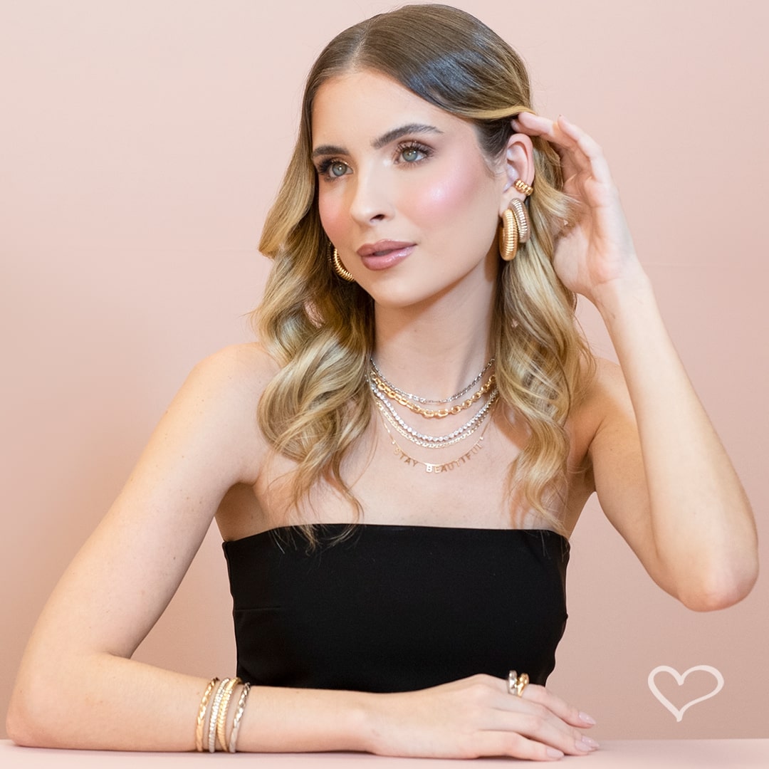 Brinco de Argola Tubo Espiral G Lila Folheado em Ródio Branco