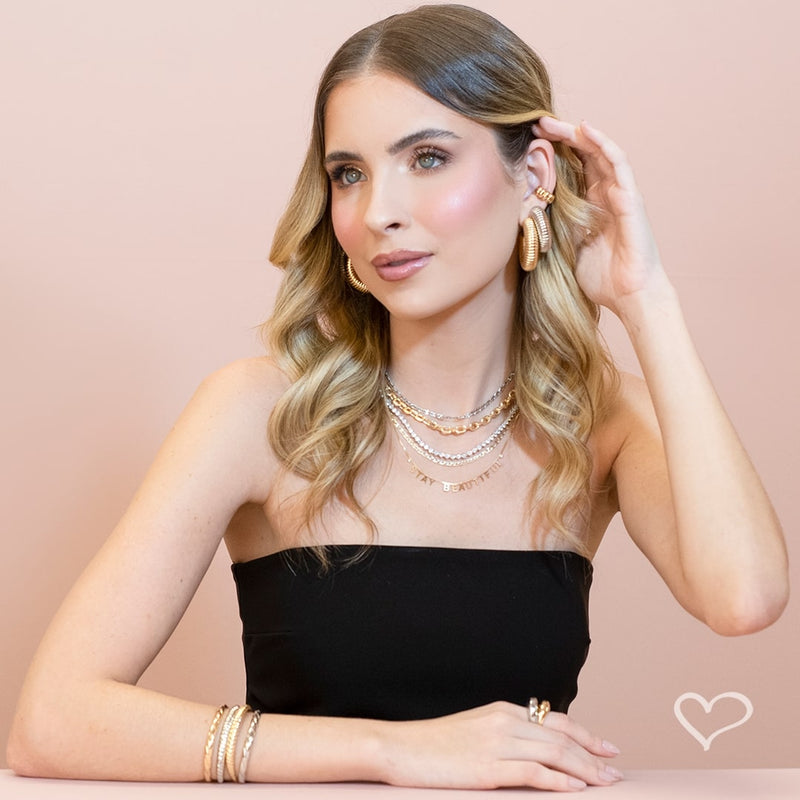 Brinco de Argola Tubo Espiral G Lila Folheado em Ródio Branco