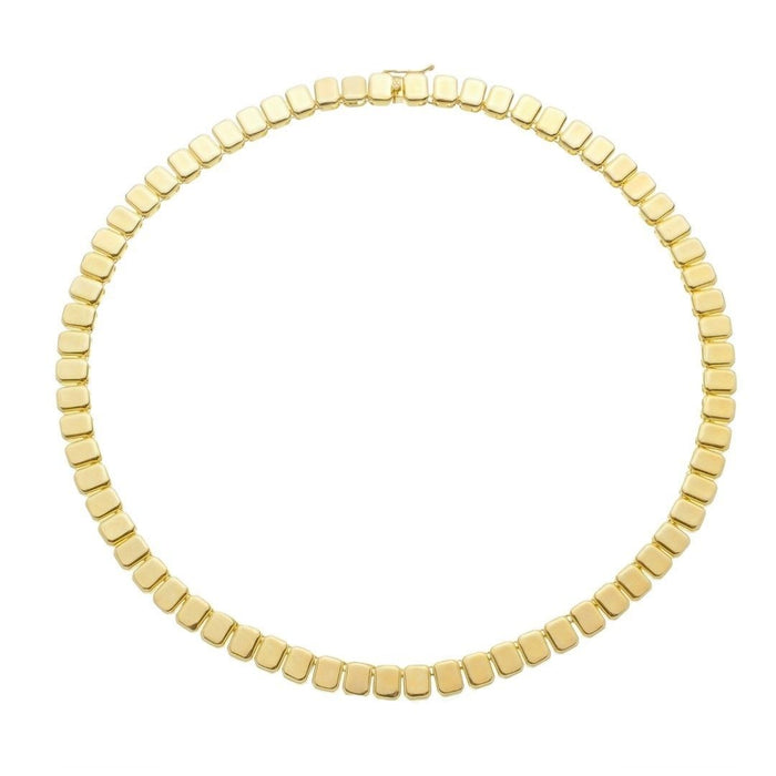 Colar Catarina Malha Metal Folheado a Ouro 18k