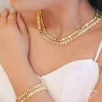 Colar Catarina Malha Metal Folheado a Ouro 18k