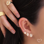 Trio de Brincos Chuveirinho Serena Zircônias Folheado a Ouro 18k