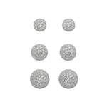 Trio de Brincos Chuveirinho Serena Zircônias Folheado em Ródio Branco