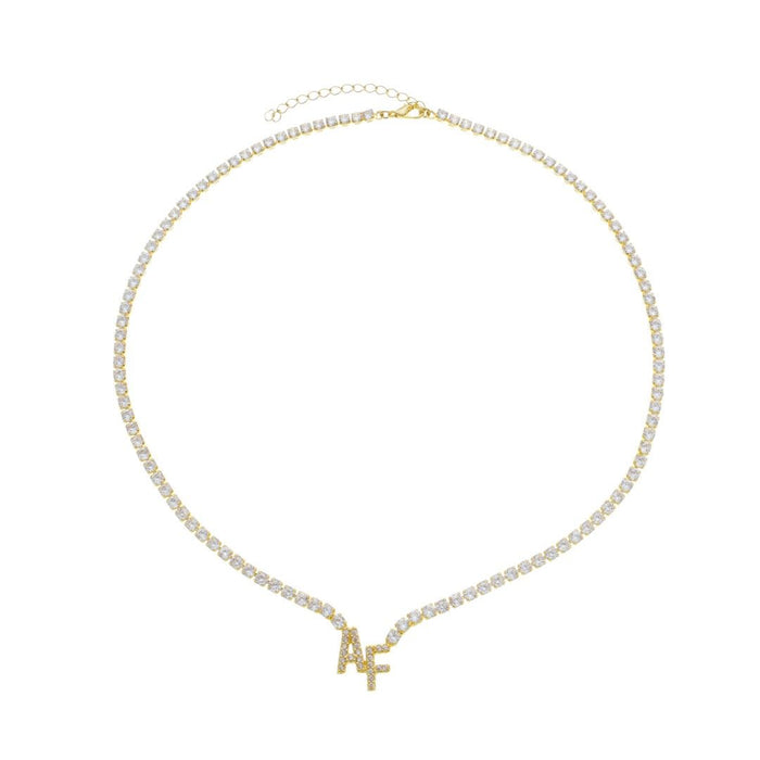 Colar Personalizado Inicial Riviera Folheado a Ouro 18k