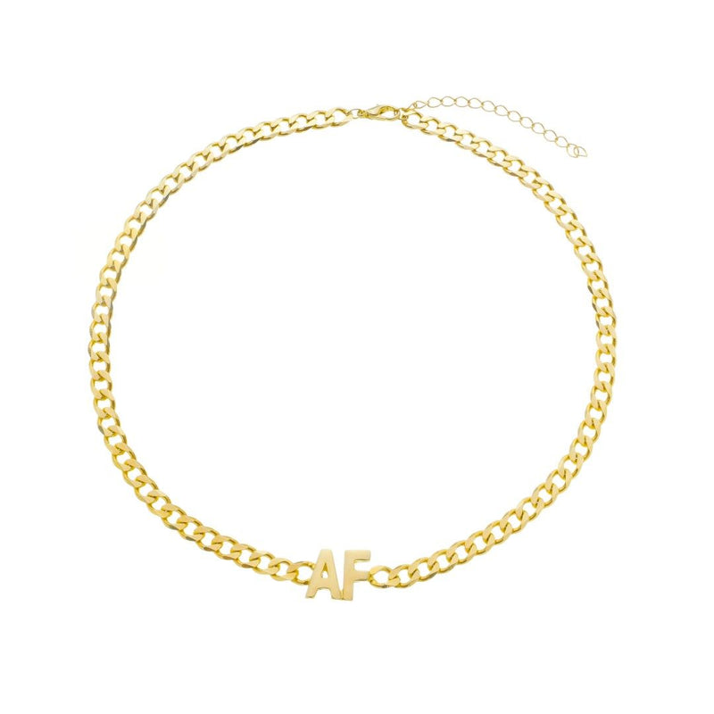 Choker Personalizado Inicial Elos Folheado a Ouro 18k