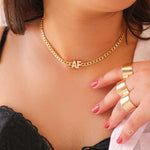 Choker Personalizado Inicial Elos Folheado a Ouro 18k