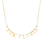 Colar Personalizado Nome Ponto de Luz Zircônia a Ouro 18k