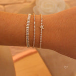 Pulseira Riviera Personalizada Inical Folheada a Ouro 18k