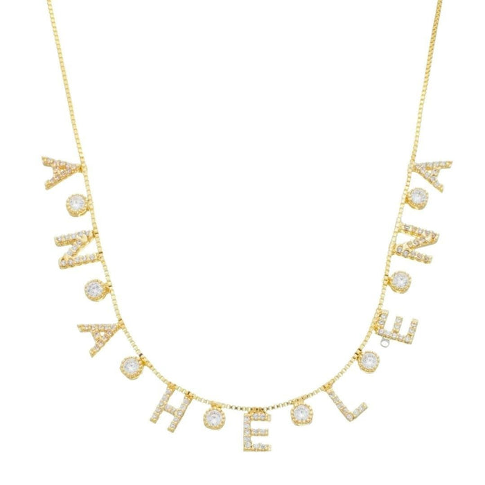 Colar Personalizado Nome Ponto de Luz Folheado a Ouro 18k