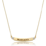 Colar Personalizado Nome Canoa Lisa Folheado a Ouro 18k