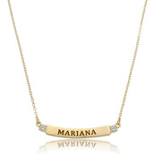 Colar Personalizado Nome Canoa Lisa Folheado a Ouro 18k
