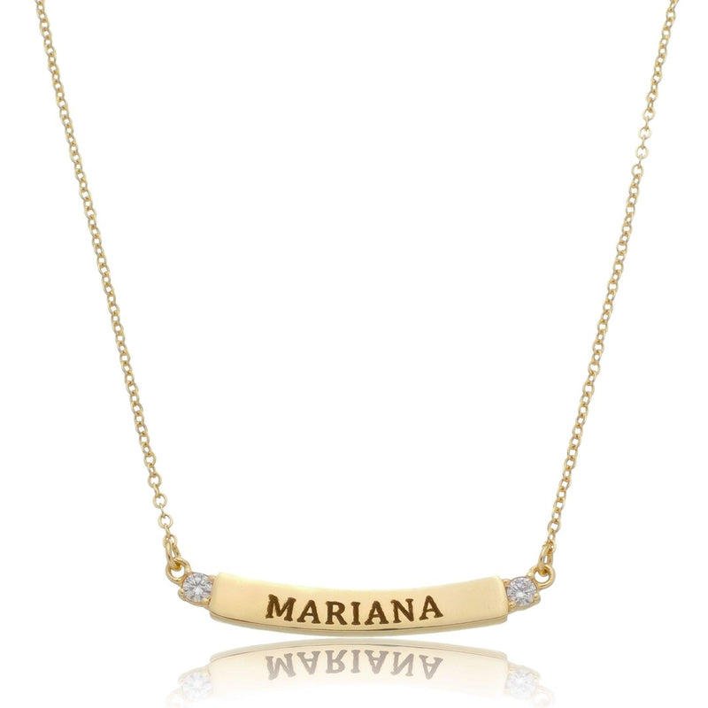 Colar Personalizado Nome Canoa Lisa Folheado a Ouro 18k