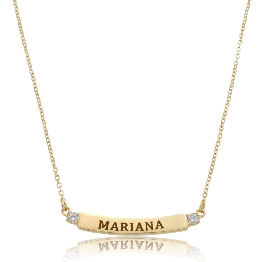 Colar Personalizado Nome Canoa Lisa Folheado a Ouro 18k