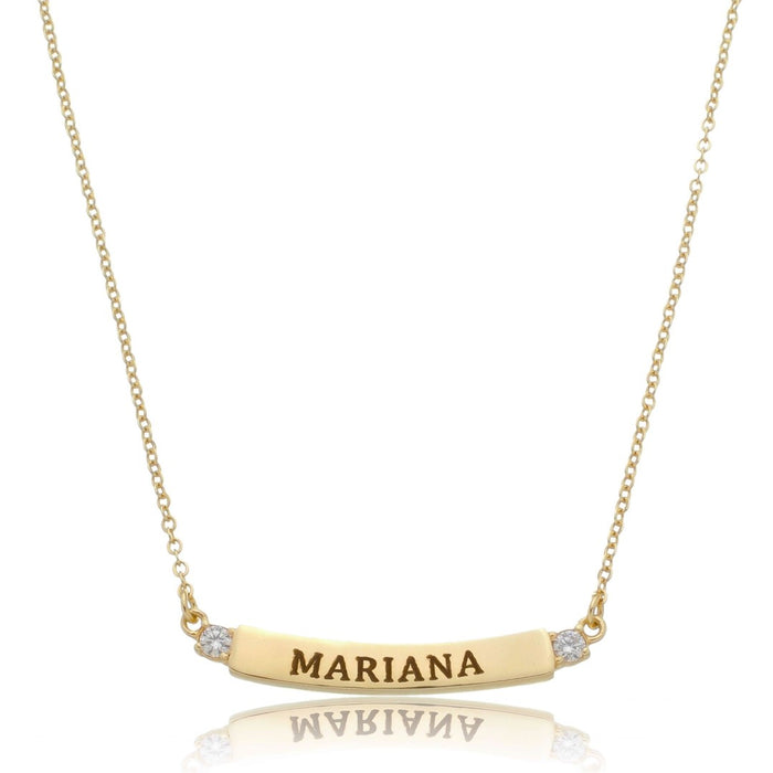 Colar Personalizado Nome Canoa Lisa Folheado a Ouro 18k