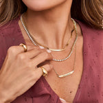 Colar Personalizado Nome Canoa Lisa Folheado a Ouro 18k