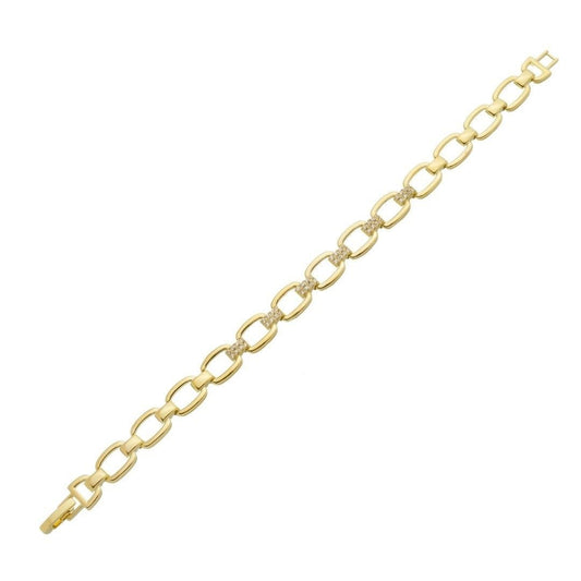 Pulseira Elos Emma Zircônias Folheada a Ouro 18k