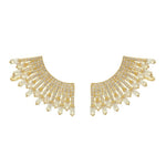 Brinco Ear Cuff Glória Zircônias Folheado a Ouro 18k