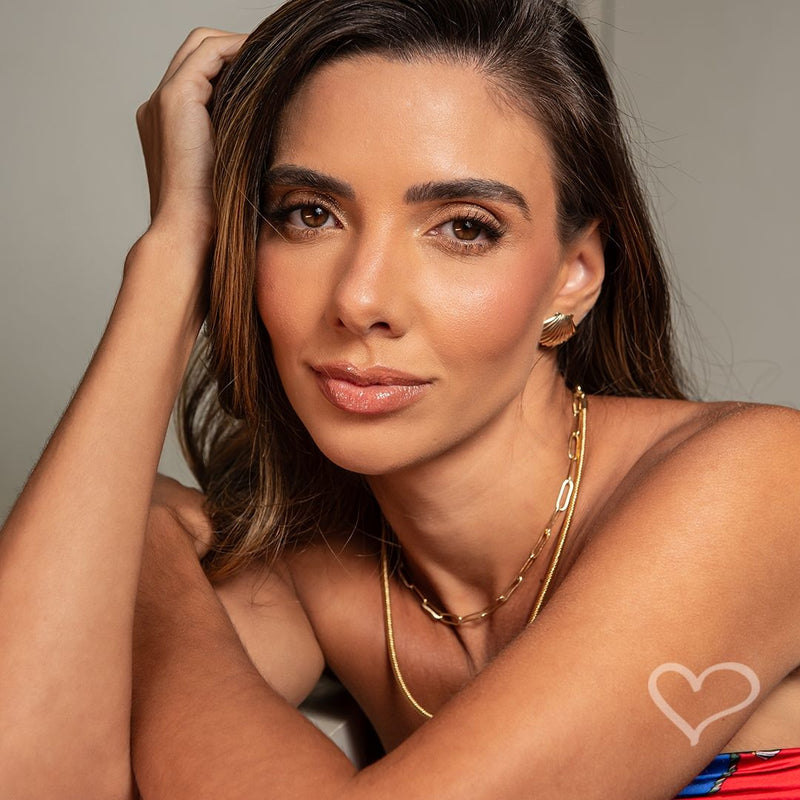 Colar Lia Malha Folheado a Ouro 18k Piuka