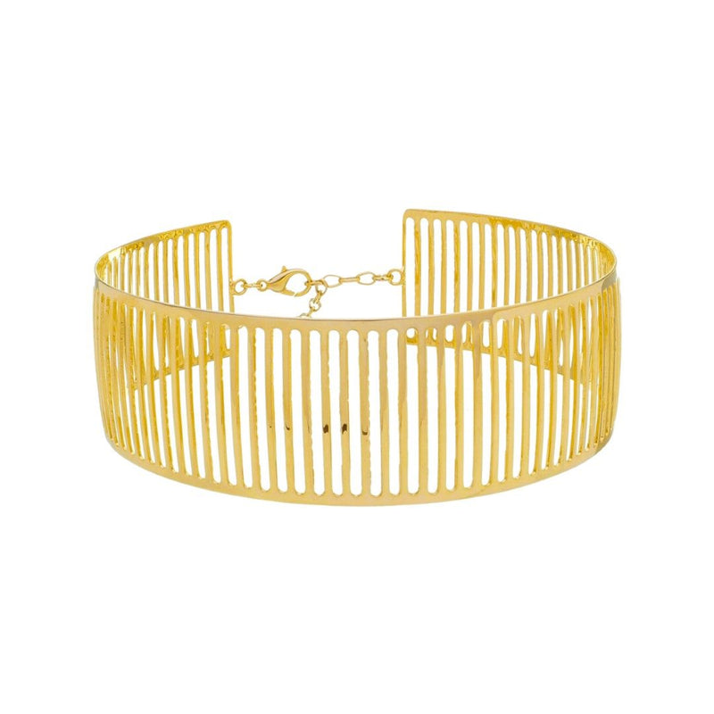 Choker Metal Filetado Marta Folheada a Ouro 18k
