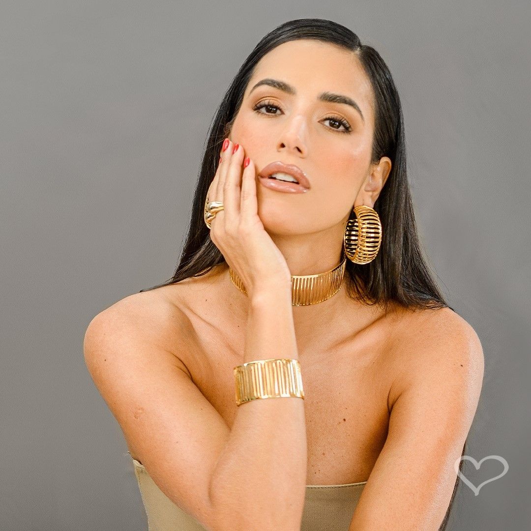 Choker Metal Filetado Marta Folheada a Ouro 18k