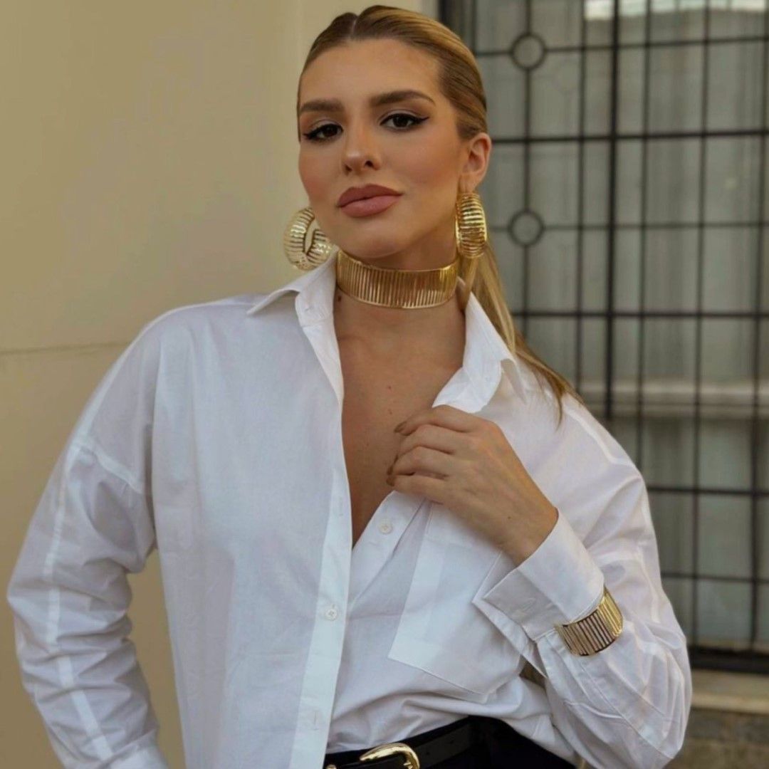 Choker Metal Filetado Marta Folheada a Ouro 18k