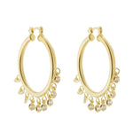 Brinco de Argola Yasmin Zircônias Folheado a Ouro 18k