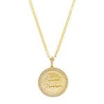 Colar Asha Medalha Tudo Passa Zircônias Folheado a Ouro 18k