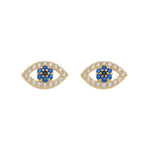 Brinco Gaia Olho Grego Zircônias Folheado a Ouro 18k
