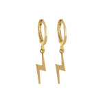 Brinco Argolinha Mini Raio Folheado a Ouro 18k