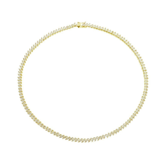 Colar Riviera Esther Zircônias Baguete Folheado a Ouro 18k