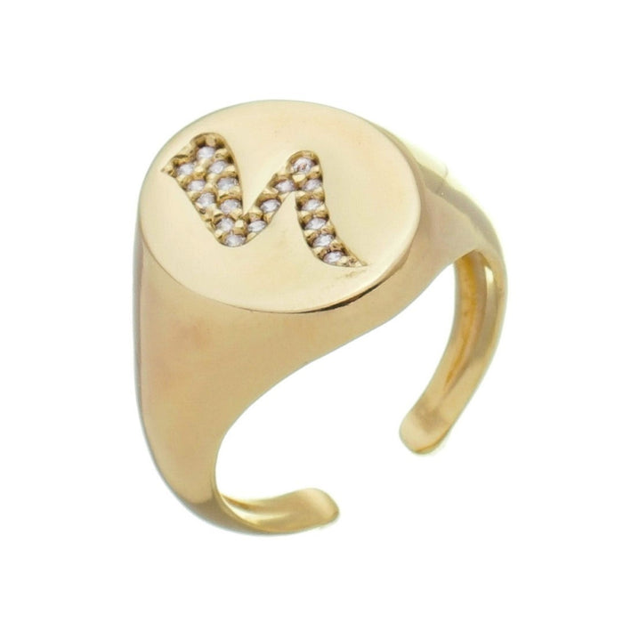 Anel de Dedinho Lelê Raio Zircônias Folheado a Ouro 18k