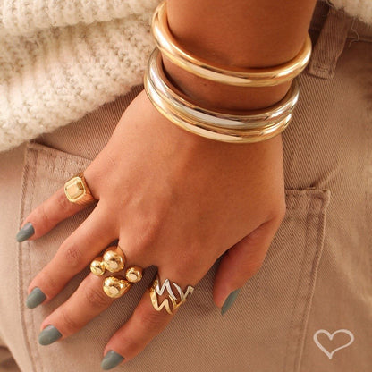 Anel Let Raio Folheado a Ouro 18k