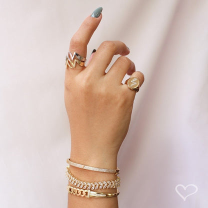 Anel Let Raio Folheado a Ouro 18k