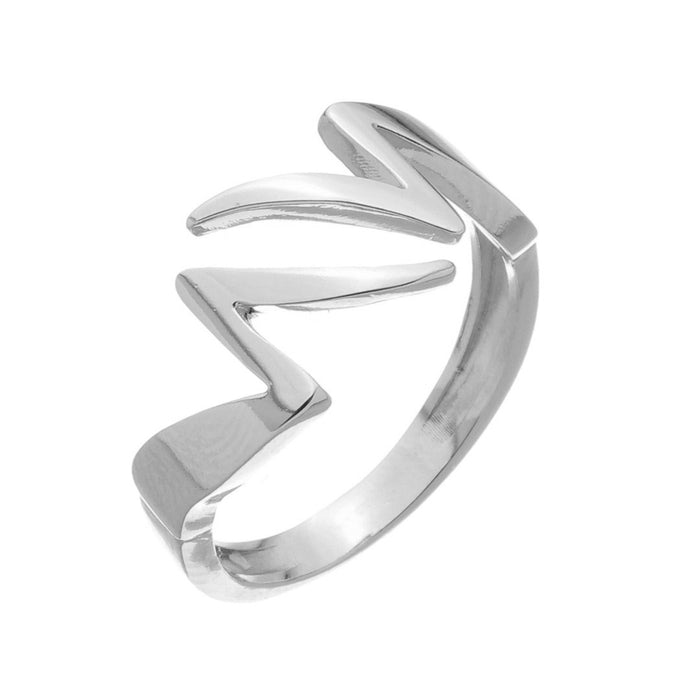 Anel Let Raio Folheado em Ródio Branco