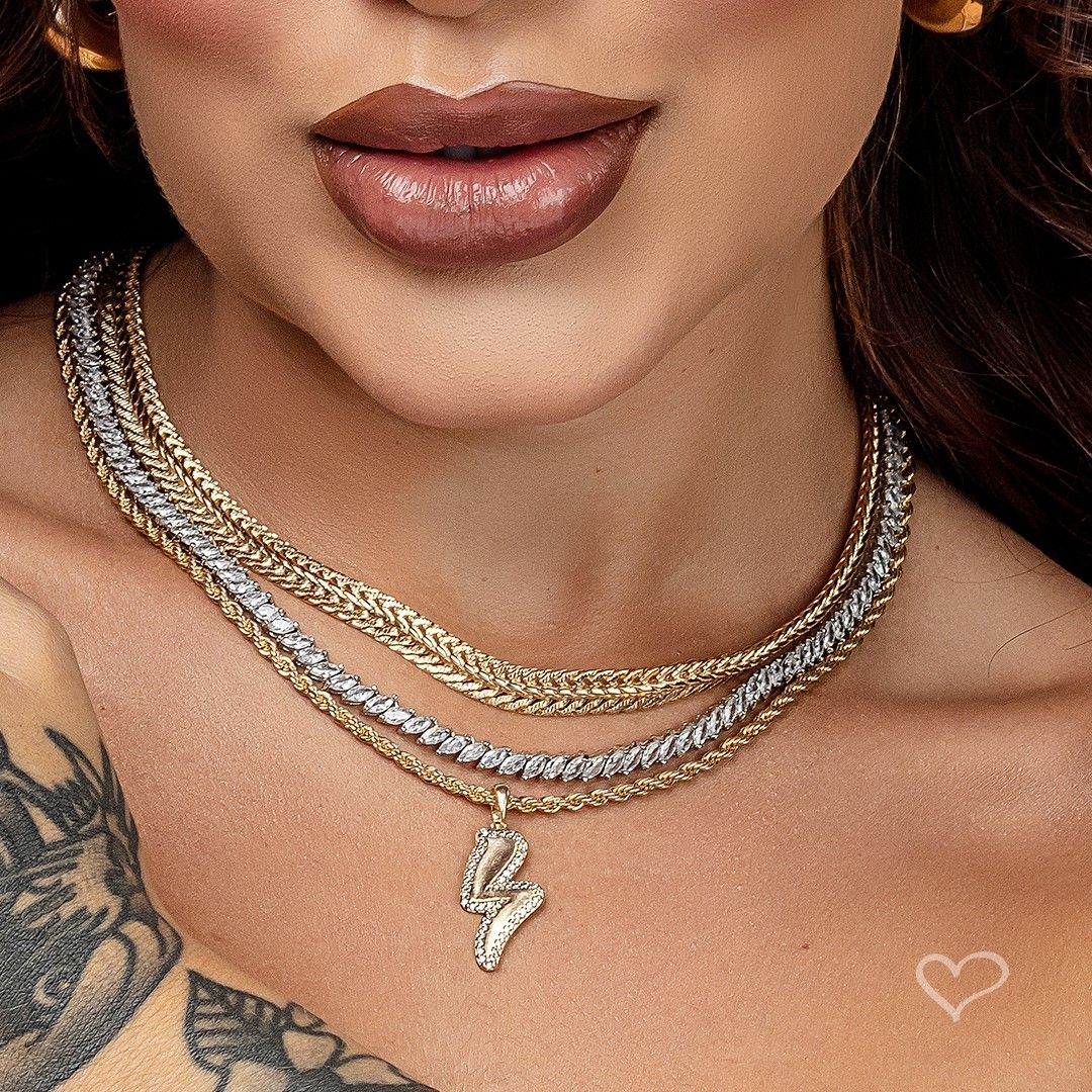 Choker Lele Malha Folheada a Ouro 18k Piuka