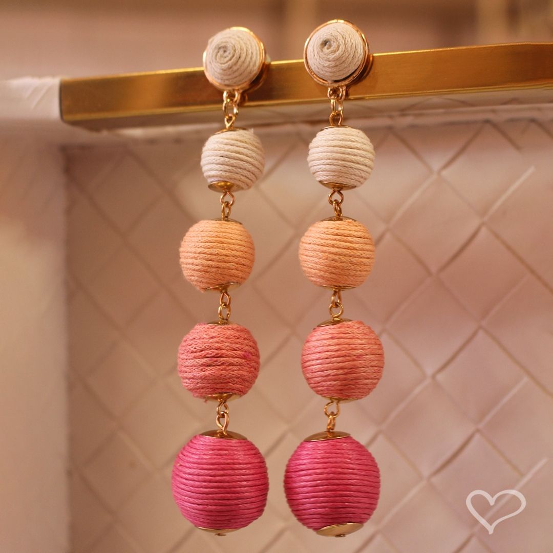 Brinco Bolas Degradê Pink Maria Isabel