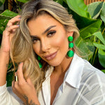 Brinco Bolas Fio Verde Bandeira Maria Elimia