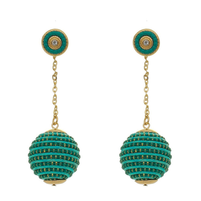 Brinco Bola Fio Verde Maria Clara