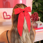 Laço de Cabelo Bia Crepe Vermelho