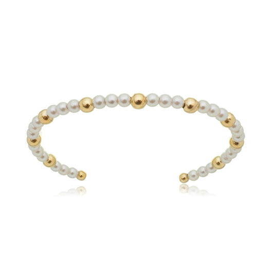 Bracelete Alice Pérolas Folheado a Ouro 18k