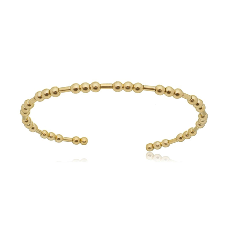 Bracelete Maya Bolinhas Folheado a Ouro 18k