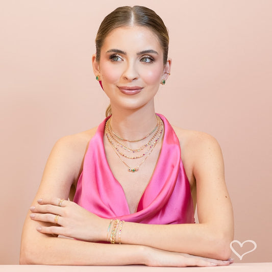Pulseira Riviera Bianca Zircônias Coloridas Folheada a Ouro 18k Piuka