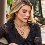 Choker Serena Elos Malha Larga Folheada em Ródio Branco - Piuka