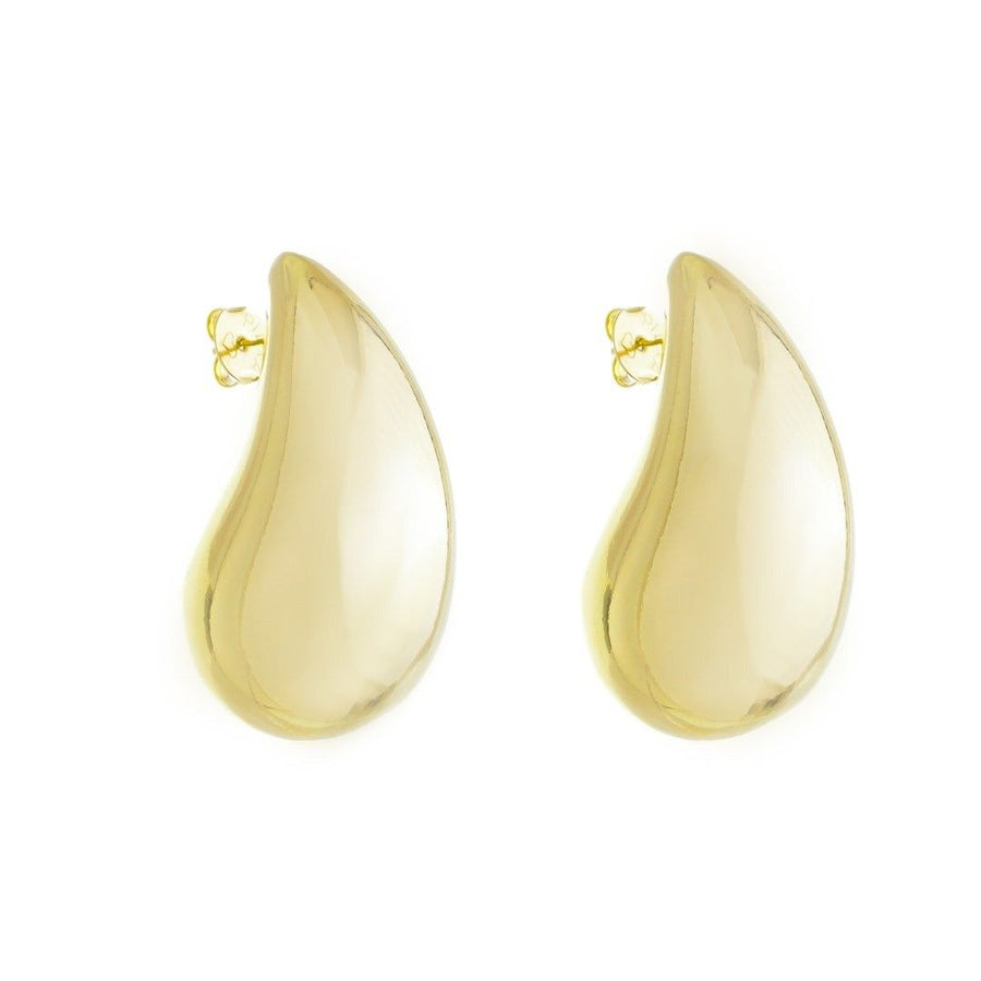 Brinco Hailey Gota Grande Folheado a Ouro 18k Piuka